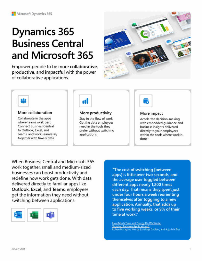 Read more about the article Dynamics 365 Business Central and Microsoft 365 flyer